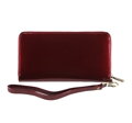 Lakovaná dámska peňaženka na zips bordová 25-1-485-9