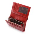 Dámska kožená peňaženka s rámikovou priehradkou na mince červená 21-1-081-3