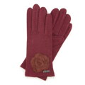 Dámske rukavice v bordovom prevedení.