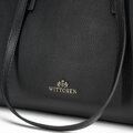 Čierna dámska shopper kabelka Wittchen z prírodnej kože s harmonickým vzhľadom