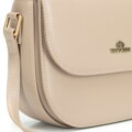 Béžová dámska crossbody kabelka Wittchen z prírodnej kože s čistým vzhľadom