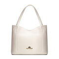 Kožená shopperka so sáčikom krémová 100-4E-219-0