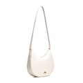 Veľká kožená kabelka cez rameno, krémová 100-4E-209-0