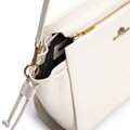Kožená kabelka so šnúrkami krémový 100-4E-204-0