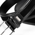 Čierny pánsky kožený opasok – elegancia v modernom štýle 101-8M-216-1