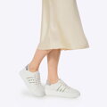 Dámske kožené sneakersy strieborné 100-DP-500-G
