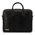 Kožená kabelka na notebook 11''/12'' s prešívaním v strede, čierna 98-3U-900-18