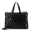 Damska torba na laptopa 14'' w geometryczny wzór czarna 99-4E-633-1