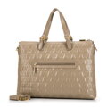 Damska torba na laptopa 14'' w geometryczny wzór beżowa 99-4E-633-9