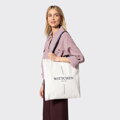 Dámska tkaninová shopper kabelka béžovo-modrá s decentným logom 29-4-900-2X