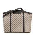 shopper kabelka Wittchen vyrobená zo žakáru a kože s monogramami, béžová 98-4E-904-8