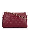 Kožená crossbody kabelka s razením oranžová 99-4E-307-6