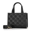 Kožená crossbody kabelka s razením čierna 99-4E-303-1