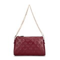 Kožená crossbody kabelka s razením oranžová 99-4E-307-6
