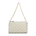 Kožená crossbody kabelka s razeným vzorom svetlý béž  