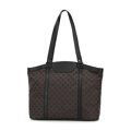 shopper kabelka Wittchen zo žakáru a kože s monogramami, hnedá 98-4E-904-4