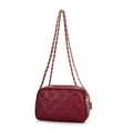 Dámska kožená crossbody kabelka na retiazke oranžová 99-4E-305-6