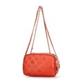 Dámska kožená crossbody kabelka na retiazke zlatá 99-4E-305-G