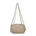 Dámska kožená crossbody kabelka na retiazke strieborná 99-4E-305-S
