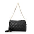 Crossbody kabelka z kože s embosovaním čierna  