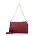 Kožená crossbody kabelka s razením oranžová 99-4E-307-6