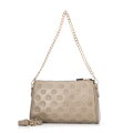 Kožená crossbody kabelka s razením strieborná 99-4E-307-S