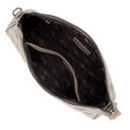 Kožená crossbody kabelka s razením strieborná 99-4E-307-S