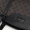 shopper kabelka Wittchen zo žakáru a kože s monogramami, hnedá 98-4E-904-4