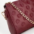 Kožená crossbody kabelka s razením oranžová 99-4E-307-6