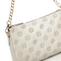 Kožená crossbody kabelka s razeným vzorom svetlý béž  