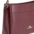 Bordová dámska crossbody kabelka Wittchen z prírodnej kože s čistým vzhľadom
