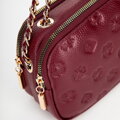 Dámska kožená crossbody kabelka na retiazke oranžová 99-4E-305-6