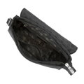 Crossbody z kože a žakáru s monogramom čierna  