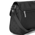 Crossbody z kože a žakáru s monogramom čierna  