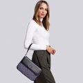 Kožená a žakárová crossbody kabelka Wittchen s monogramom 93-4-247-8