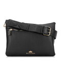 Dámska trojkomorová kožená crossbody kabelka čierna 99-4E-013-1