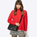 Dámska trojkomorová kožená crossbody kabelka čierna 99-4E-013-1