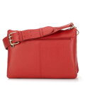 Dámska trojkomorová kožená crossbody kabelka červená 99-4E-013-3