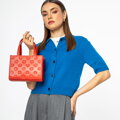 Kožená crossbody kabelka s razením oranžová 99-4E-303-6