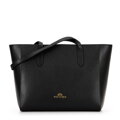 Dámska shopper kabelka z kože čierna 100-4E-602-1