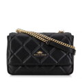 Damska torebka crossbody skórzana w romby czarna 99-4E-603-1