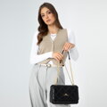 Damska torebka crossbody skórzana w romby czarna 99-4E-603-1