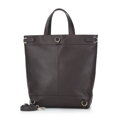 Kožená shopperka s funkciou ruksaku tmavohnedá  