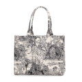 Dámska žakárová shopper kabelka so vzorom čierno-krémová 99-4E-500-X2