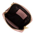 Malá kožená crossbody kabelka ružová so zlatým logom  