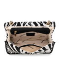 Dámska žakárová crossbody s retiazkou krémovo-čierna