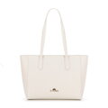Dámska shopper kabelka z kože krémová 100-4E-602-0