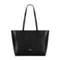 Dámska shopper kabelka z kože čierna 100-4E-602-1