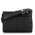 Dámska crossbody kožená kabelka s prackou čierna 99-4E-005-1
