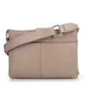 Dámska crossbody kožená kabelka s prackou béžová 99-4E-005-9